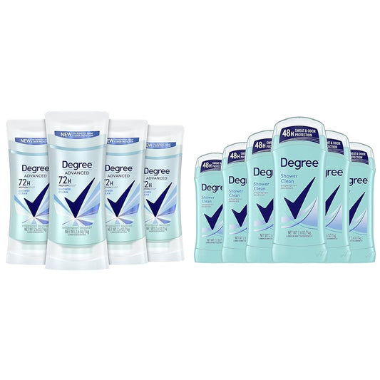 Advanced Antiperspirant Deodorant 4 Count 72-Hour Sweat & Odor Protection Shower Clean & Advanced Antiperspirant Deodorant Shower Clean