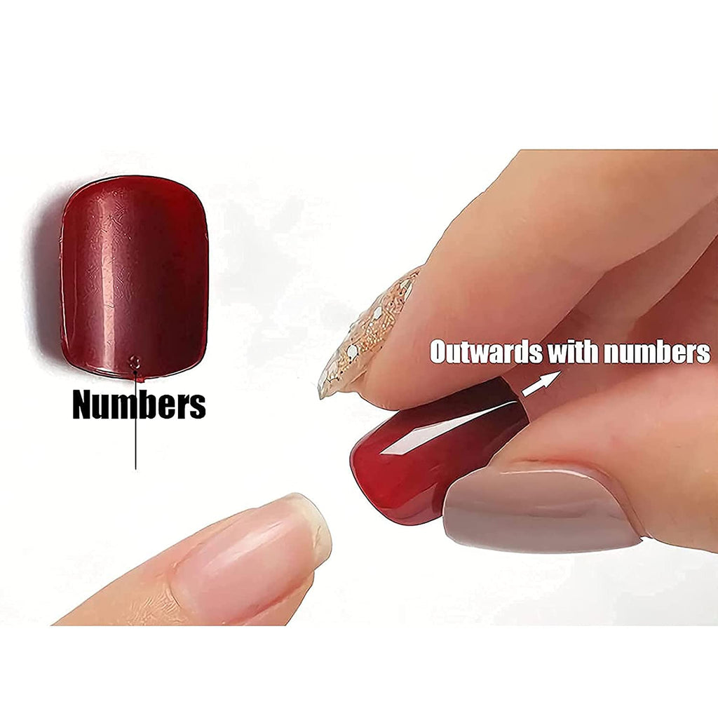 Press on Nails - Long Stiletto Fake Nails with Bling Glitter, Acrylic Luxury Rhinestone Design 24 Pcs