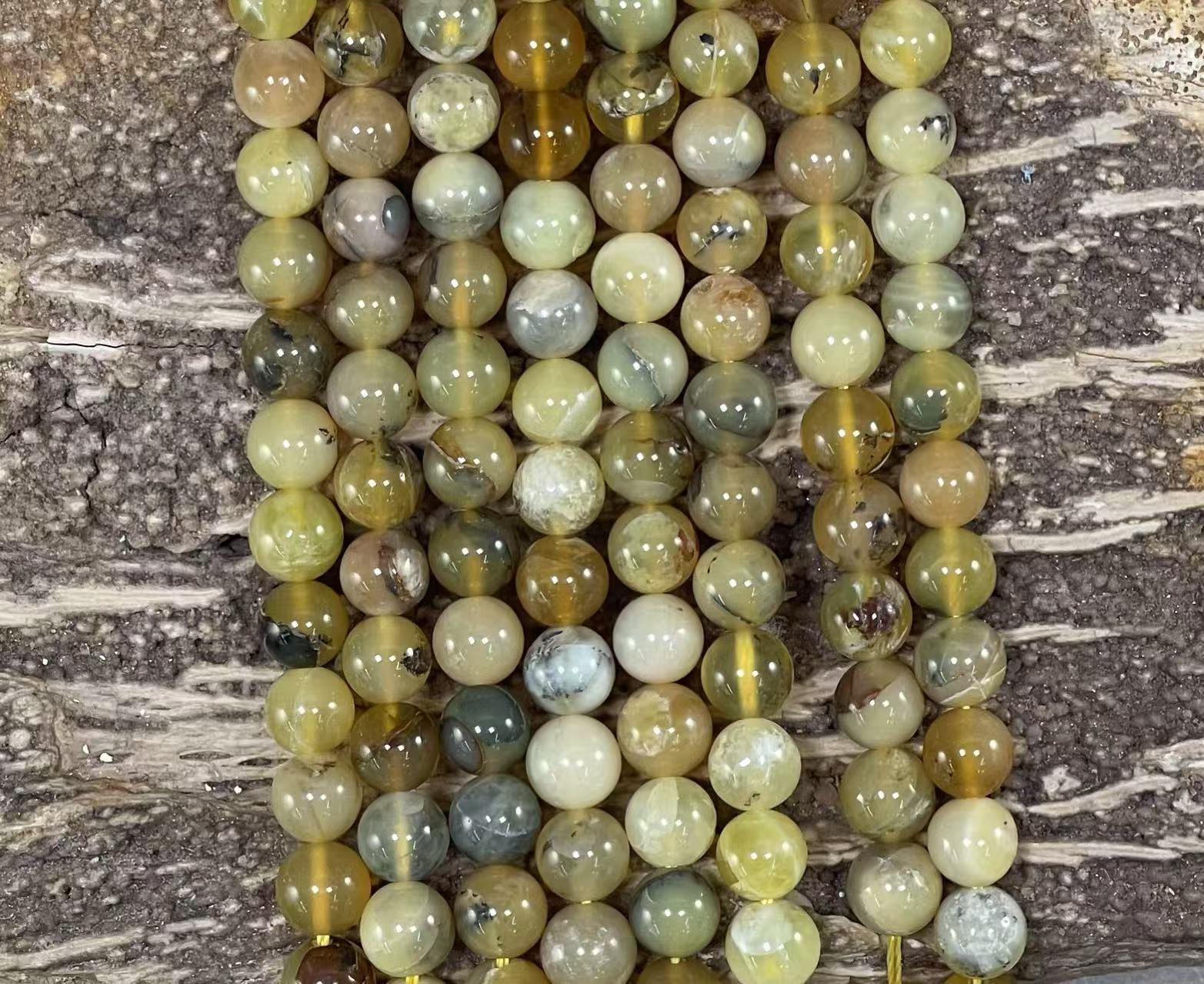 Dendritic Yellow Opal Round 6mm 8mm
