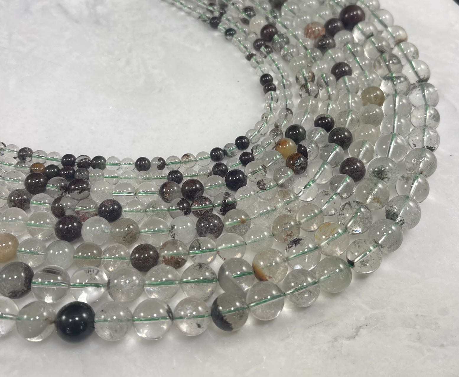 Green Phantom Quartz aka Lodolite Round